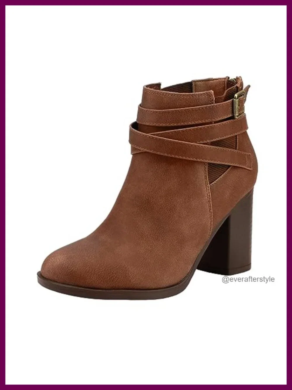 Chunky High Heel Ankle Boots Faux Suede Close Toe Fall Booties